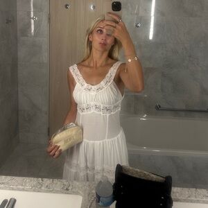 Frankie’s Bikinis Dakota Maxi Lace Dress in white size XS sold out everywhere